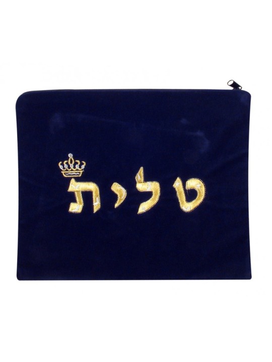 סט טלית ותפילין מקטיפה עם... | תיקי טלית ותפילין